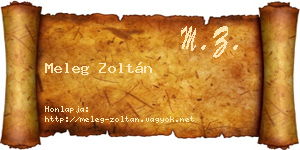 Meleg Zoltán névjegykártya